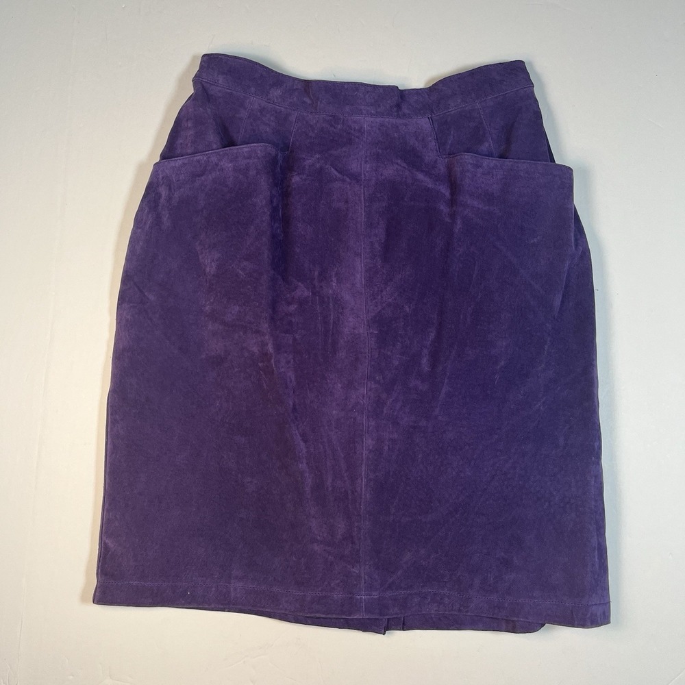Vintage Bagatelle Women's Skirt‎ Size 8 Purple Suede Genuine Leather
